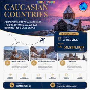 CAUCASIAN COUNTRIES AZERBAIJAN, GEORGIA & ARMENIA + WINGS OF TATEV, YANAR DAG BURNING HILL & LAKE SEVAN