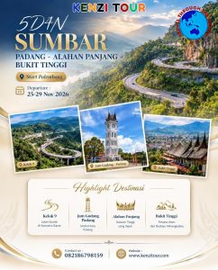 5D4N SUMBAR PADANG – ALAHAN PANJANG – BUKIT TINGGI