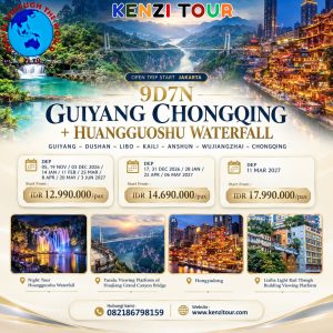 9D7N GUIYANG CHONGQING + HUANGGUOSHU WATERFALL